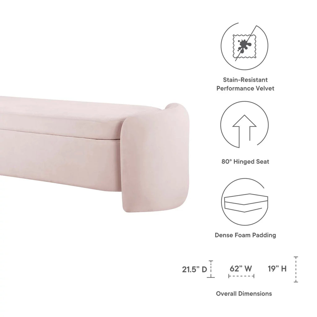 Pink Performance Velvet Bench U65510