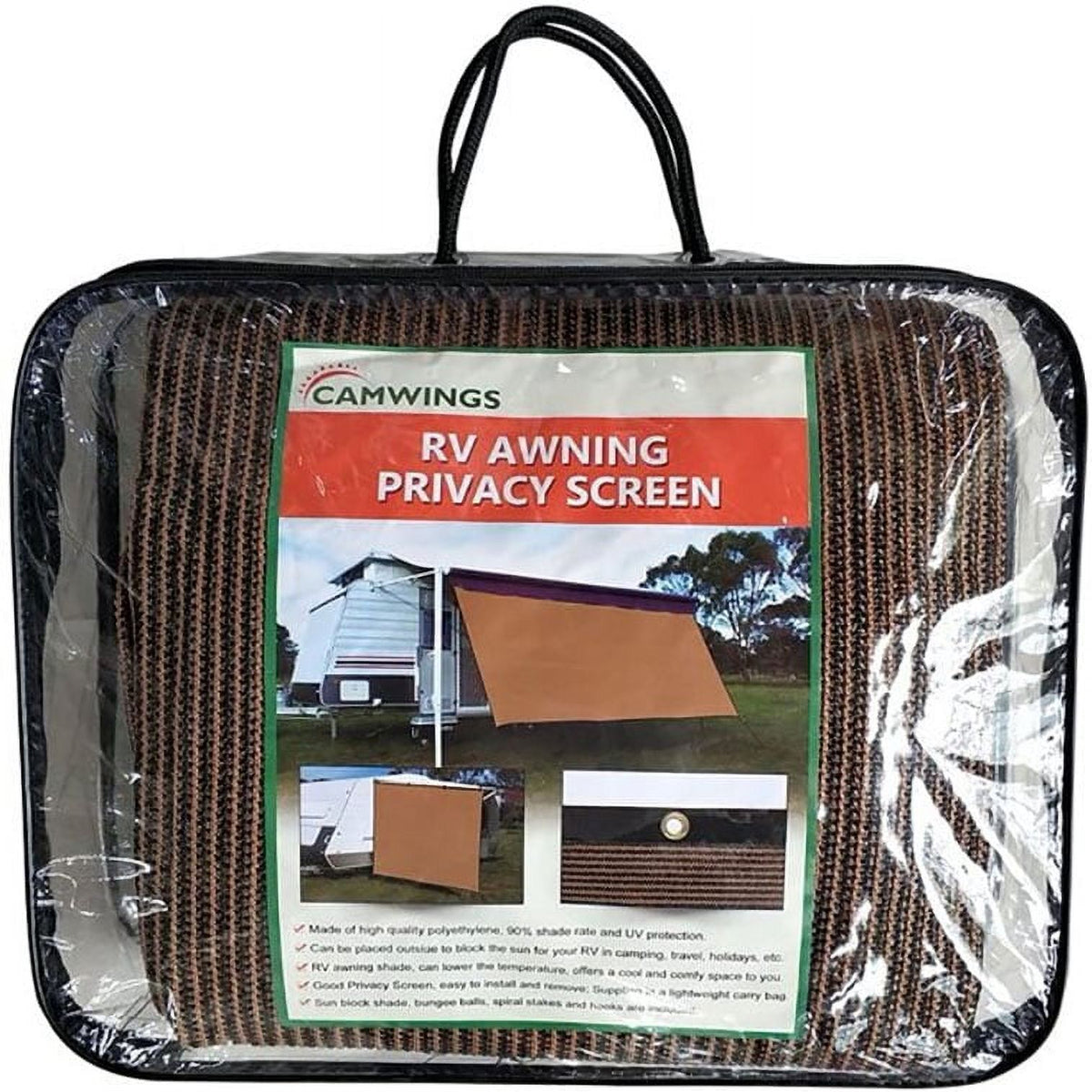 Coffee Awning Privacy Screen Shade Panel Kit 10ftx20ft A89901