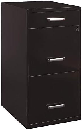Black 18in. Deep 3 Drawer Metal File Cabinet S320