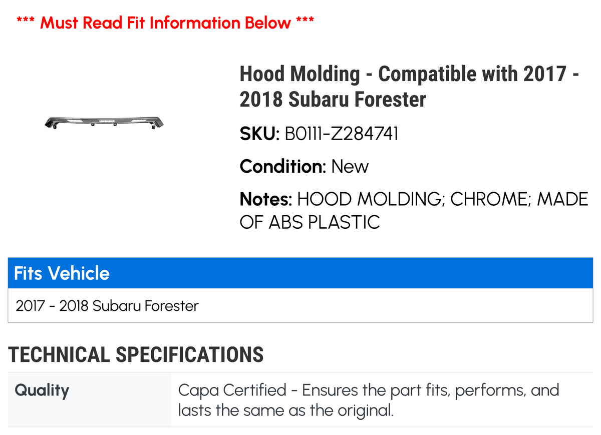 Hood Molding B633