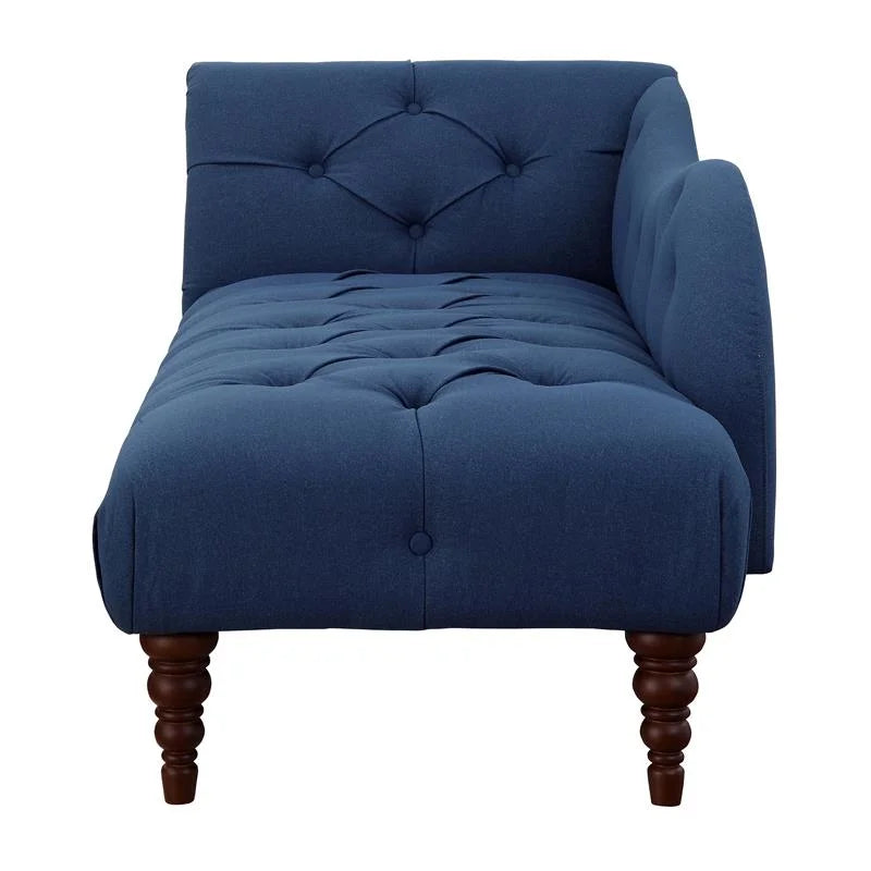 66" Tufted Fabric Chaise Lounge with Wooden Legs L456008