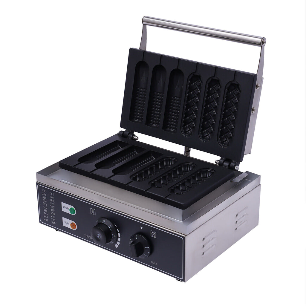 110V 6PCS Commercial Nonstick Electric Waffle Maker Machine 1500W S618