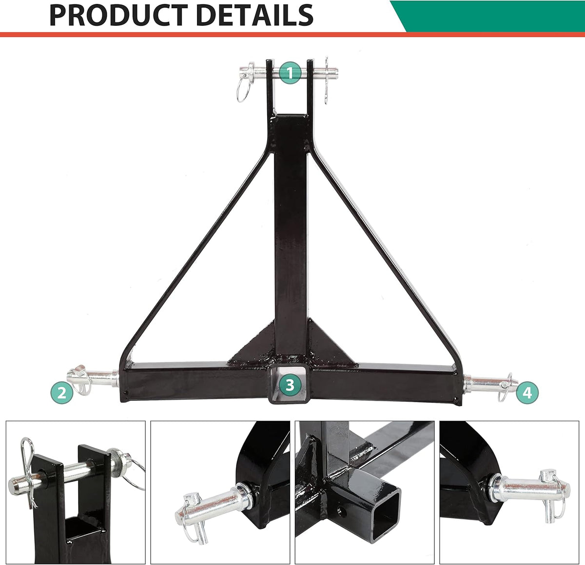3 Point 2 Receiver Trailer Hitch Drawbar Adapter A251871