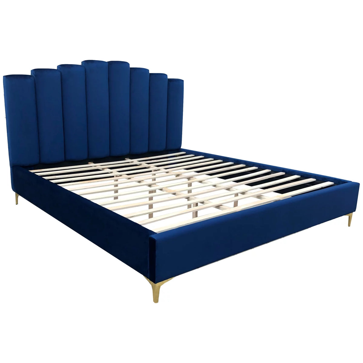 Blue Velvet Cali King Platform Bed O511