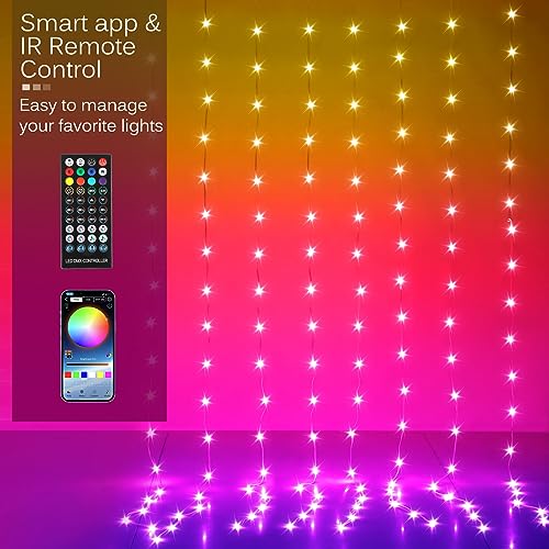 10ft x 10ft 300 LED RGB Color Changing Curtain Lights D985528