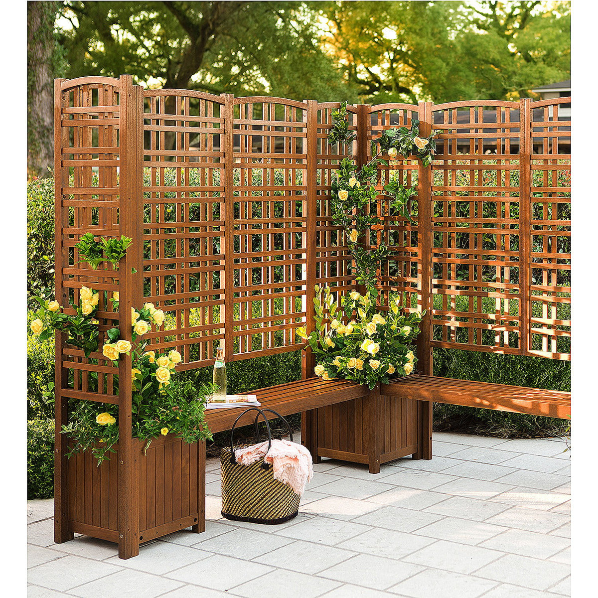 Large Outdoor Eucalyptus Privacy Trellis N86576