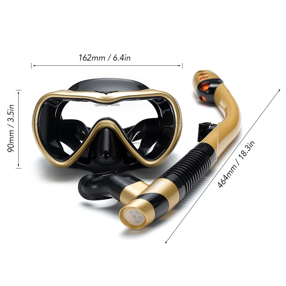 Snorkel Set with Swimming Goggles and Dry Snorkel Tube J17566