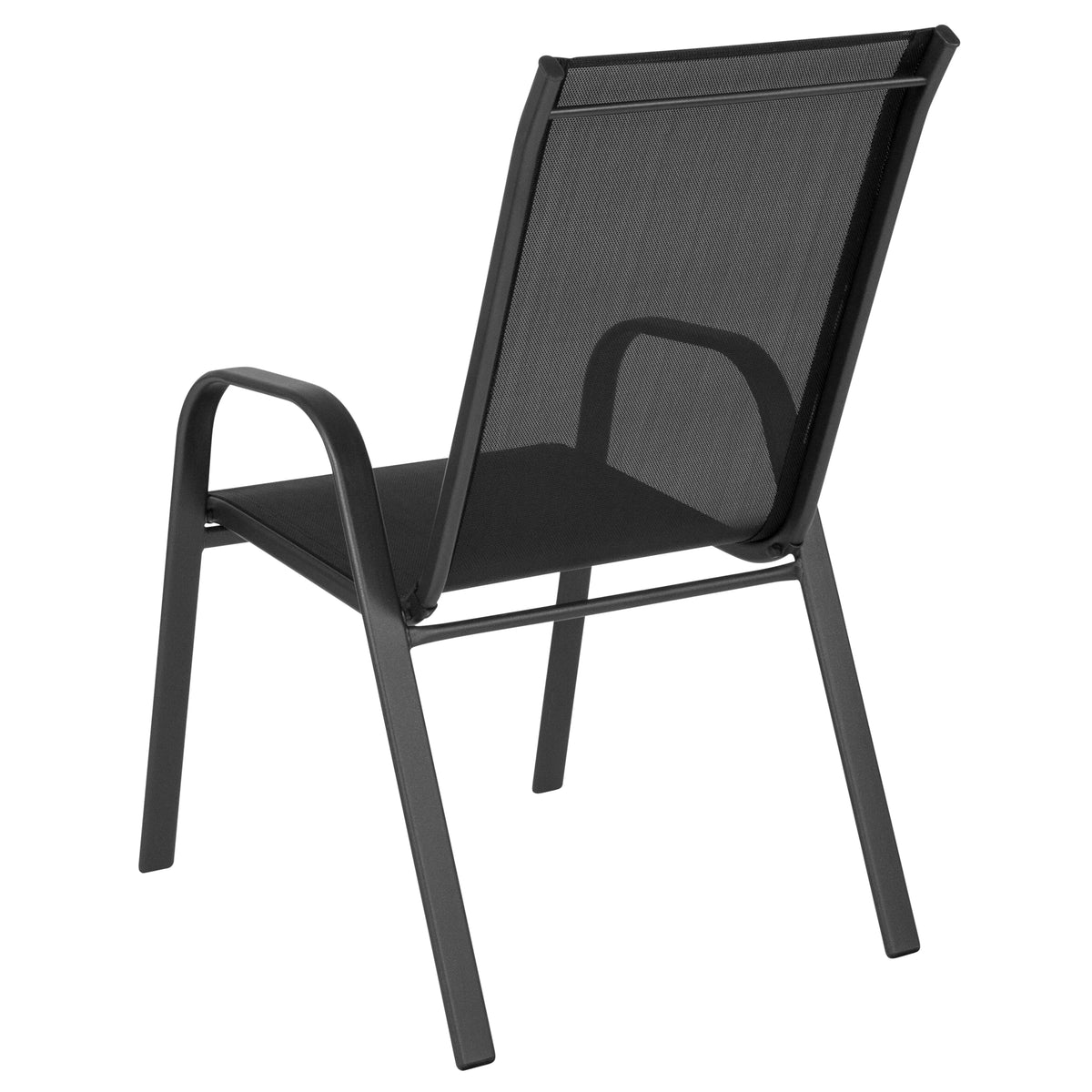 Black Stackable Patio Chairs, Set of 5 D4643