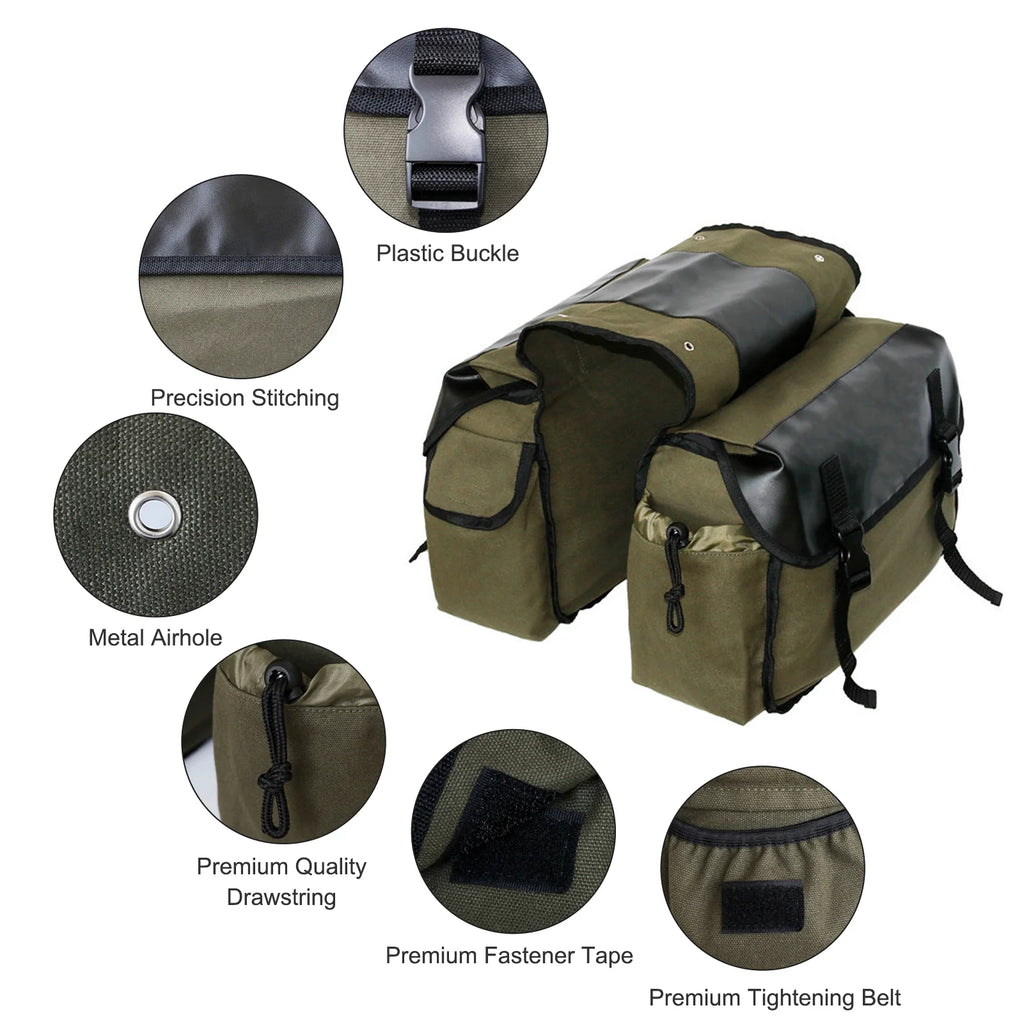 Waterproof Canvas Motorbike Saddle Bag T95688