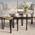 Brown Set of 3 Nesting Tables G12535