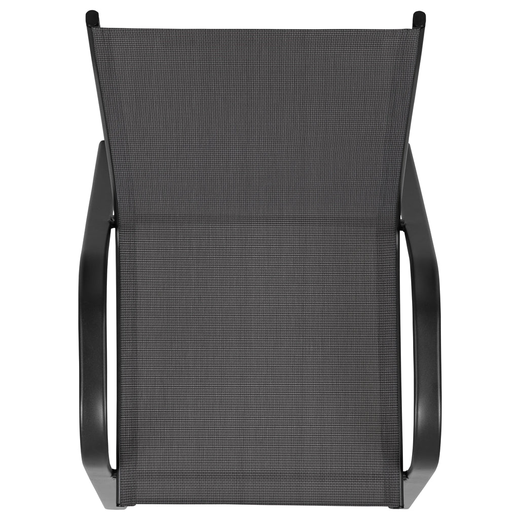 Black Stackable Patio Chairs, Set of 5 D4643