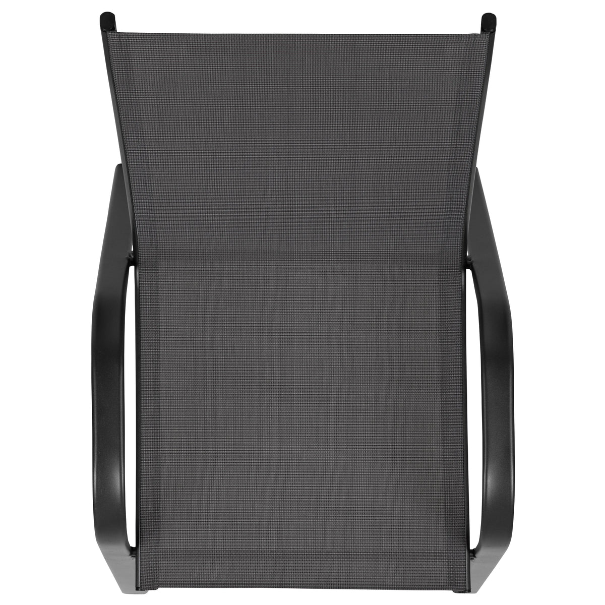 Black Stackable Patio Chairs, Set of 5 D4643