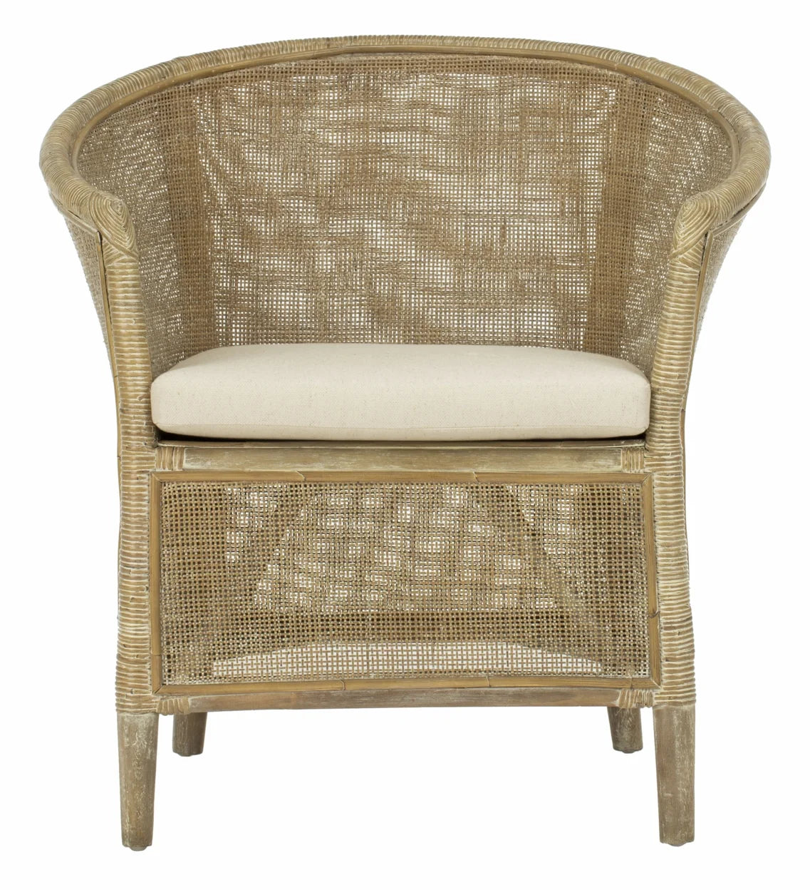 Grey White Wash Rattan Arm Chair S753234