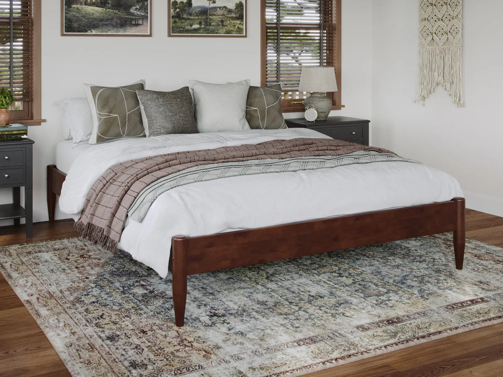 Espresso Solid Wood Platform Bed Twin XL U6837