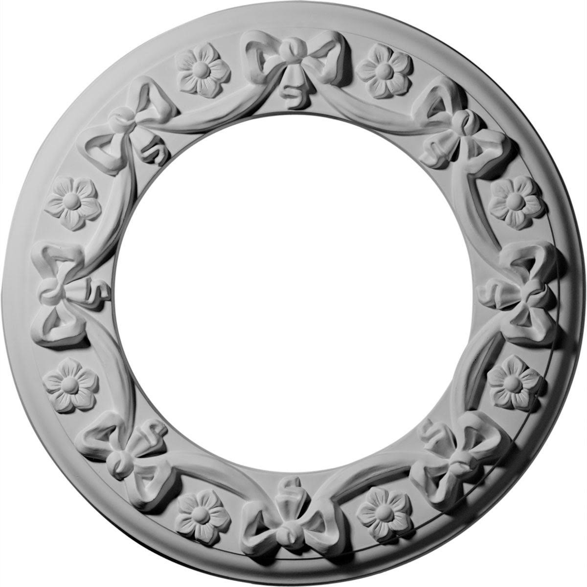 12 1/4x22OD x 7 1/2x22ID x 7/8x22P Ribbon with Bow Ceiling Medallion Z93545