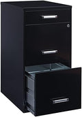 Black 18in. Deep 3 Drawer Metal File Cabinet S320