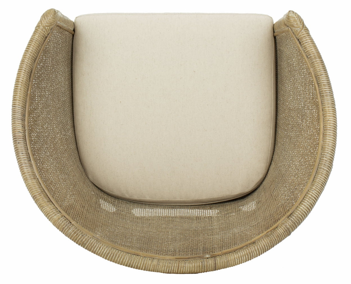 Grey White Wash Rattan Arm Chair S753234