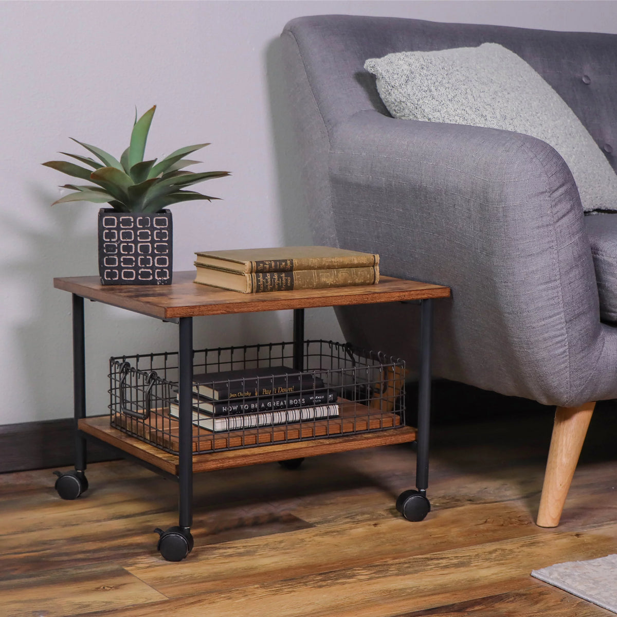 Rolling Cart on Wheels 2 Shelf H48770