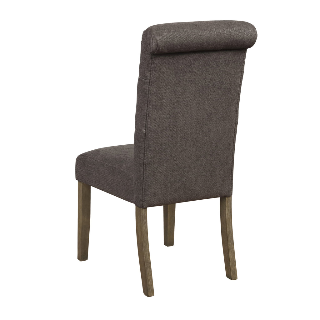 Rustic Brown and Grey Tufted Back Side Chairs Set of 2 T48335