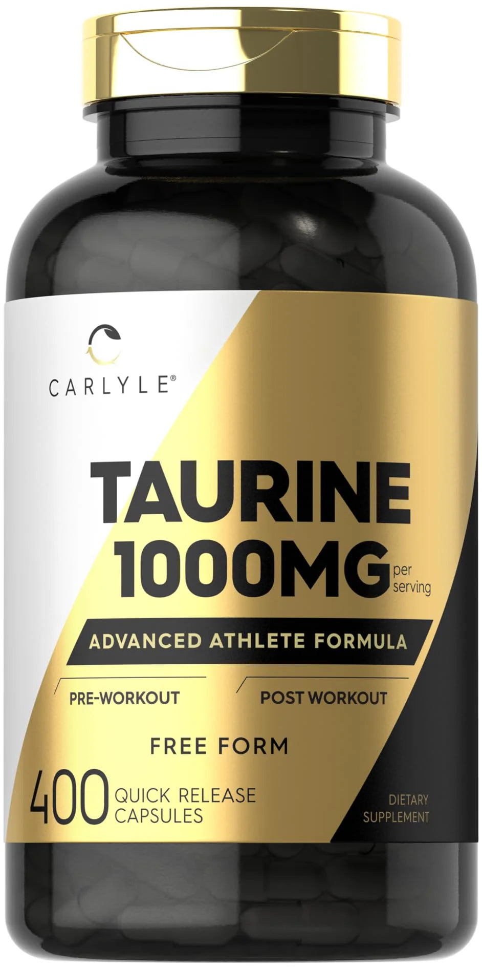 Taurine 1000mg Capsules 400 Count Non GMO Gluten Free F643