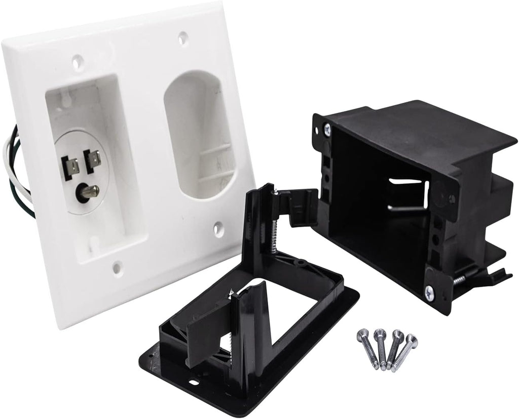 125V Wall Mount TV Power Outlet with Brush Wall Plate X591445