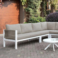 Light Taupe & White Sectional Sofa J83926