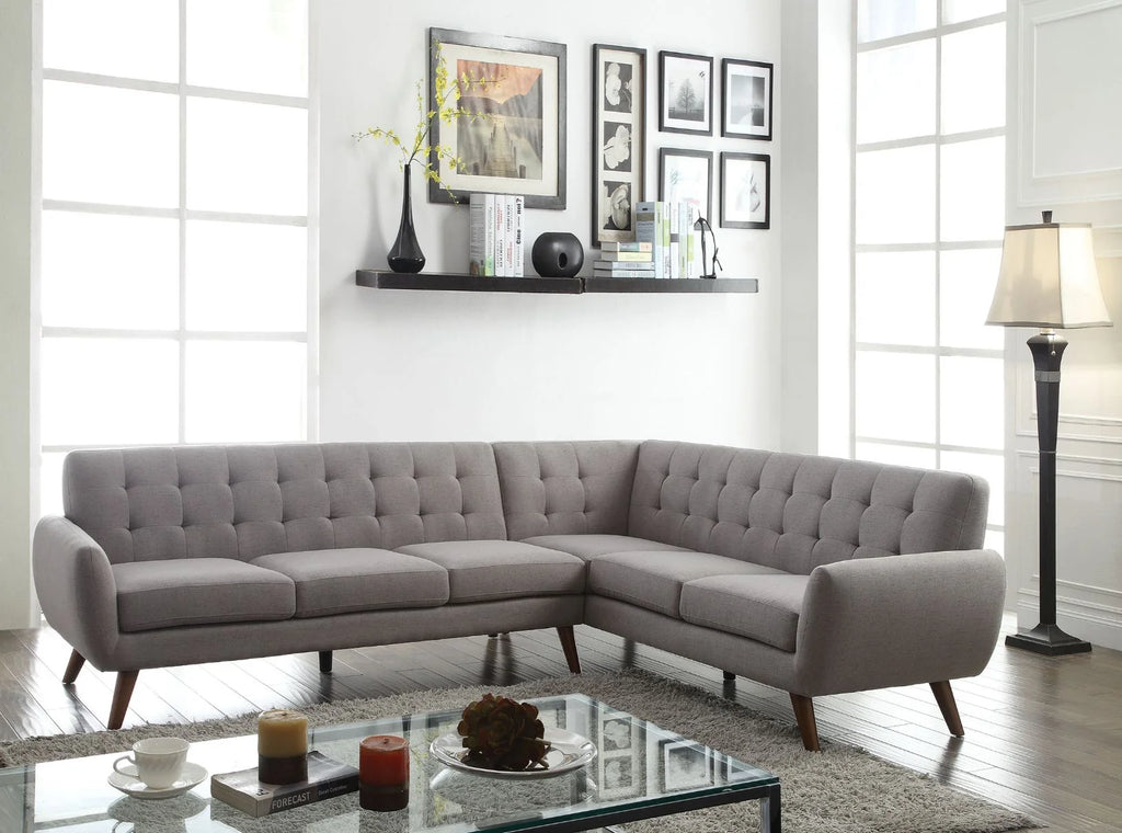 Light Gray Linen Sectional Sofa X824039