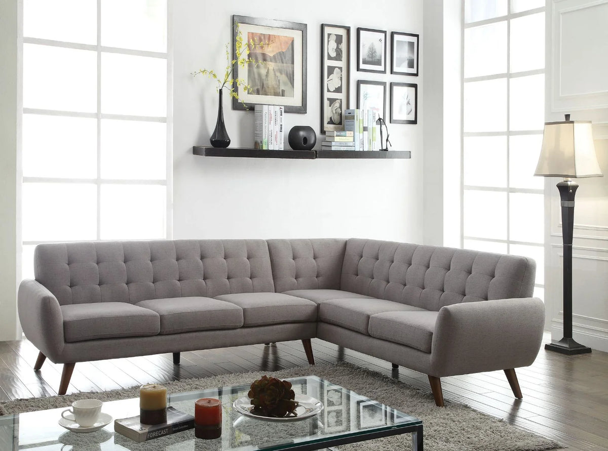 Light Gray Linen Sectional Sofa X824039