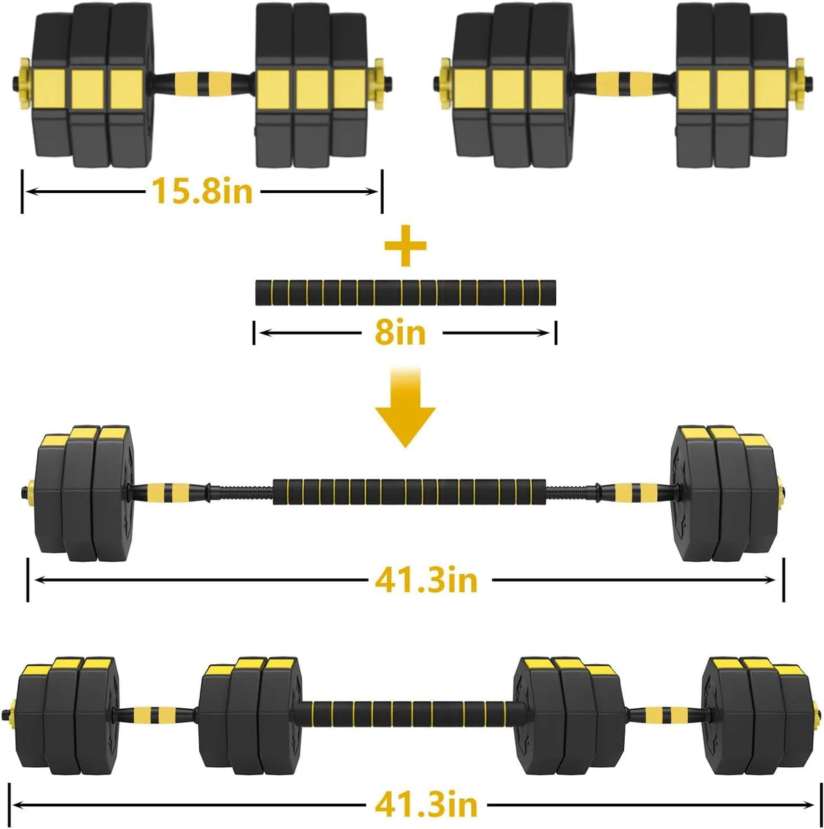 Adjustable Dumbbells Set 55LB 3 in 1 N110037