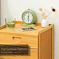 15" Natural Bamboo Bedside Table with 3 Drawers K95491