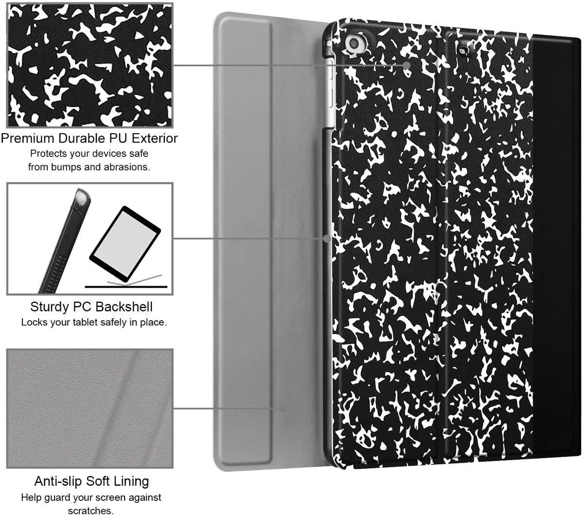Slim Shell Stand Cover Keyboard Case for iPad 9.7 6th/5th Generation and iPad Air 2 I887