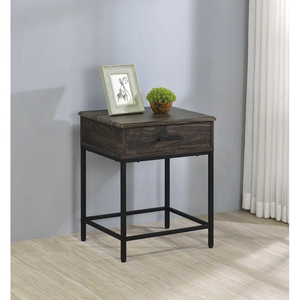 Brown Engineered Wood End Table with Drawer V226590