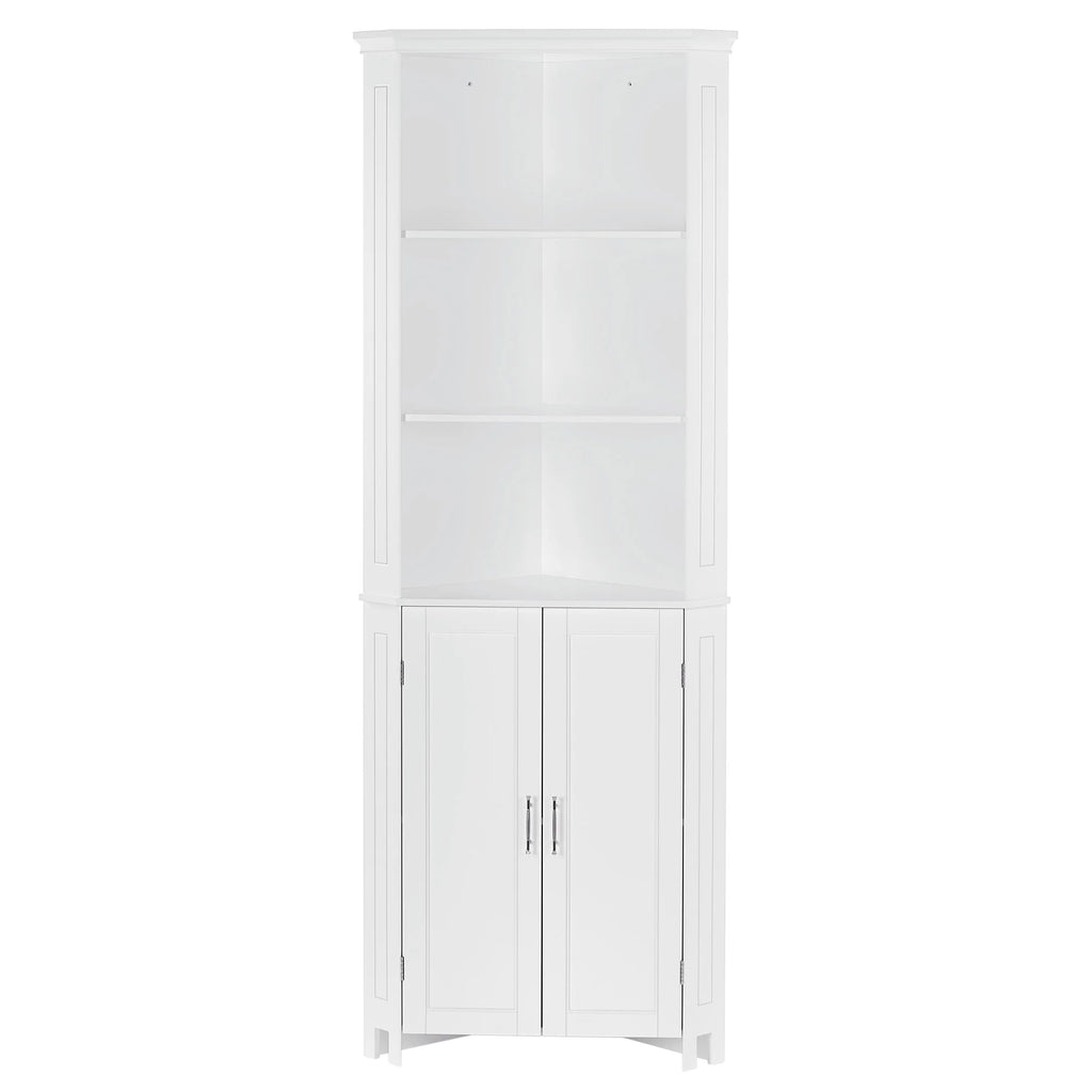 White Two-Door Corner Cabinet D626