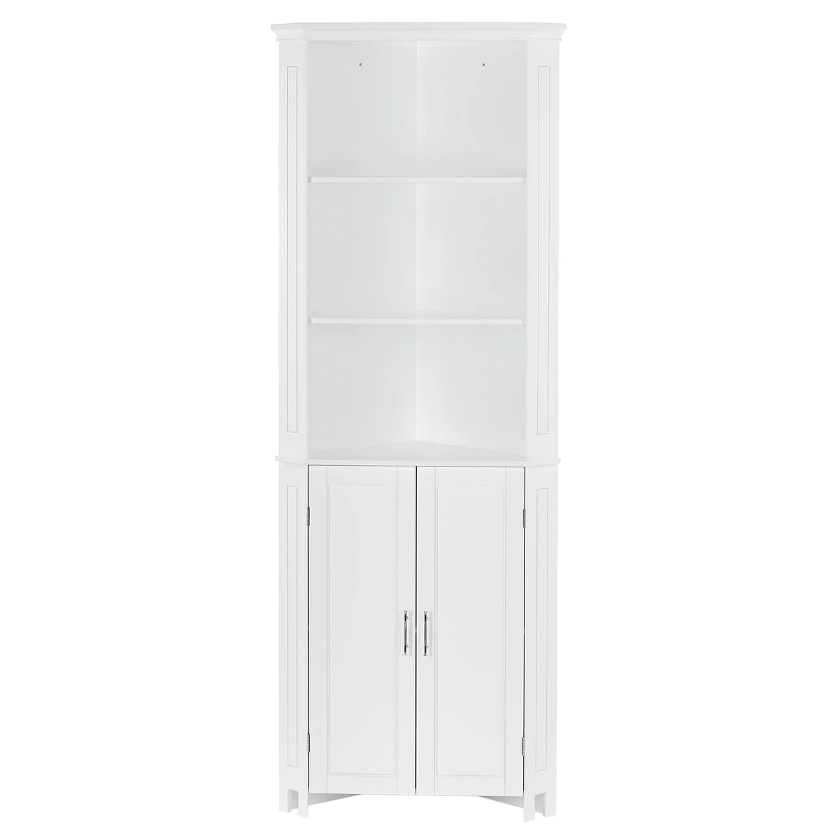 White Two-Door Corner Cabinet D626