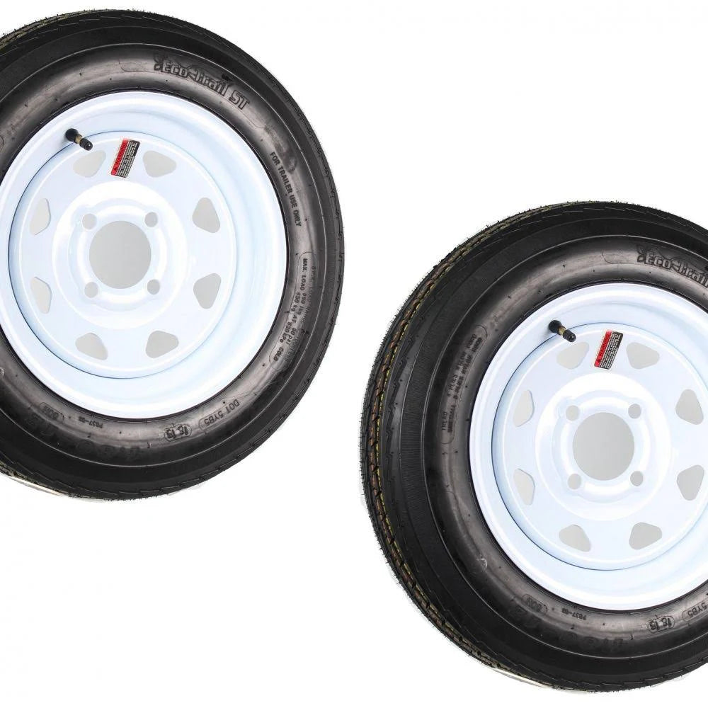 2-Pack Trailer Tire & Rim 4.80-12 12x22 Load C 4 Lug White Spoke C82962