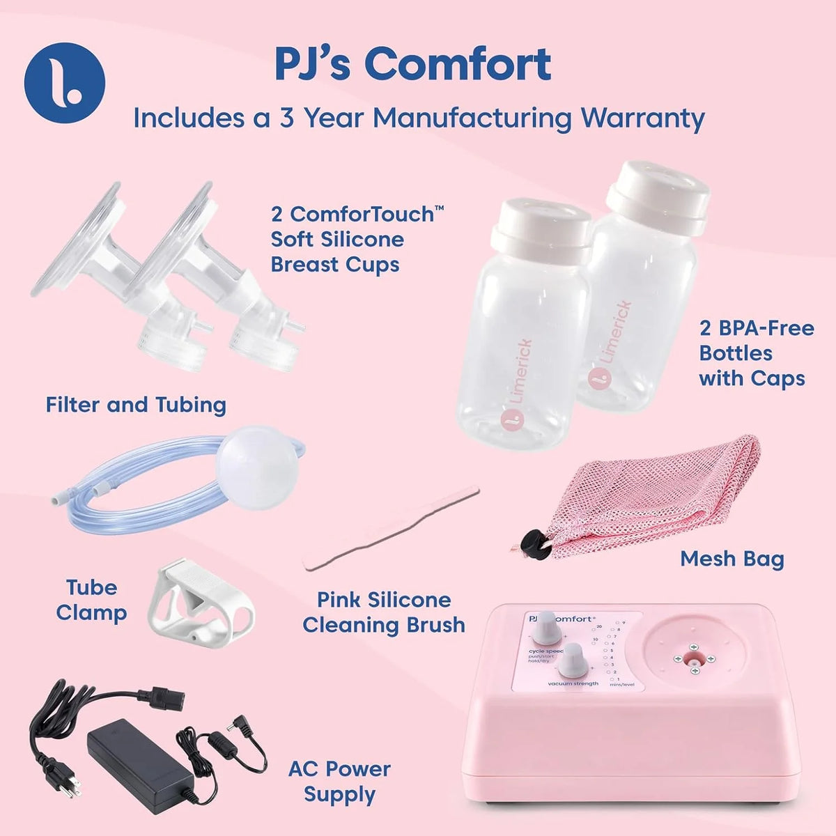 Electric Breast Pump with Silicone Breast Cups Q263