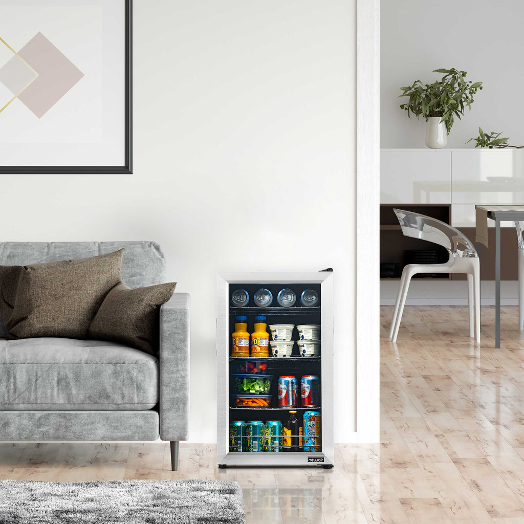 100 Can Stainless Steel Beverage Refrigerator Q9596
